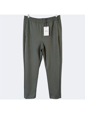 Theory Knit Tech Tapered Pant Spruce Green Women's 8 Pull-On High-Waisted NEW